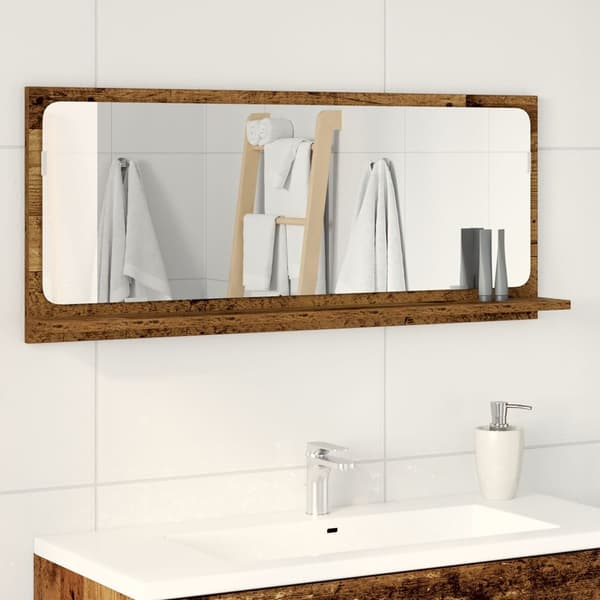 vidaXL Baderomsspeil i gammelt tre 90x10,5x37 cm, laget av konstruert tre
