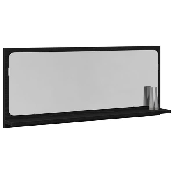 vidaXL Badrumsspegel Svart ek Massiv ek, spegel 90 x 10.5 x 37 cm Spegel