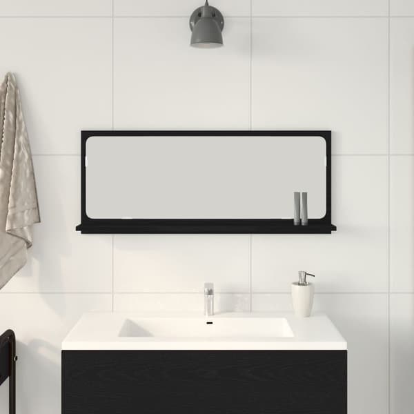 vidaXL Baderomsspeil i Sort Eik 90x10,5x37 cm - Ingeniørtre