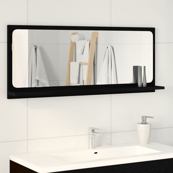 vidaXL Baderomsspeil i Sort Eik 90x10,5x37 cm - Ingeniørtre