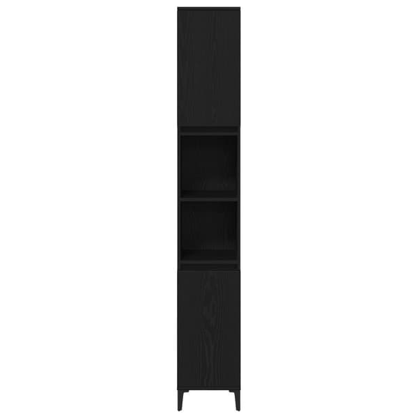 vidaXL Kylpyhuonekaappi Musta Tammi 30x30x190 cm Tekninen Puu