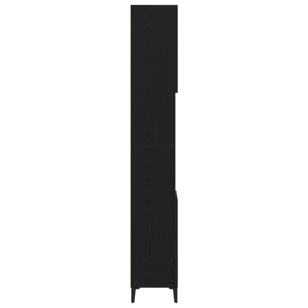 vidaXL Baderomsskap Svart Eik 30x30x190 cm Konstruert Tre