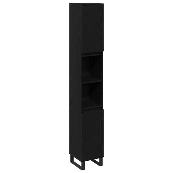 vidaXL Badromsskap Svart Eik 30x30x190 cm Konstruert Tre