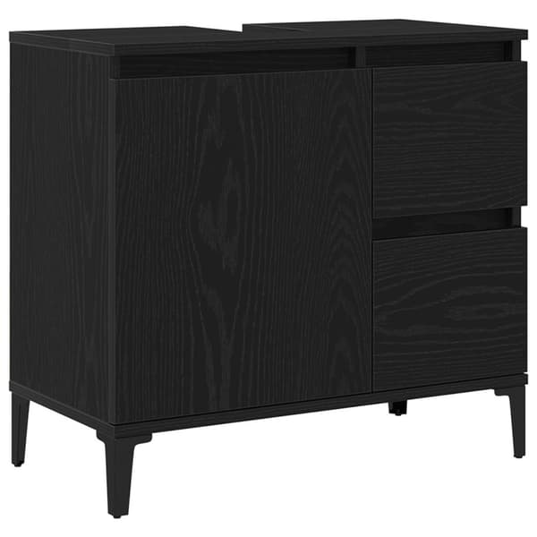 vidaXL Servantskap i svart eik 65x33x60 cm laget av konstruert tre