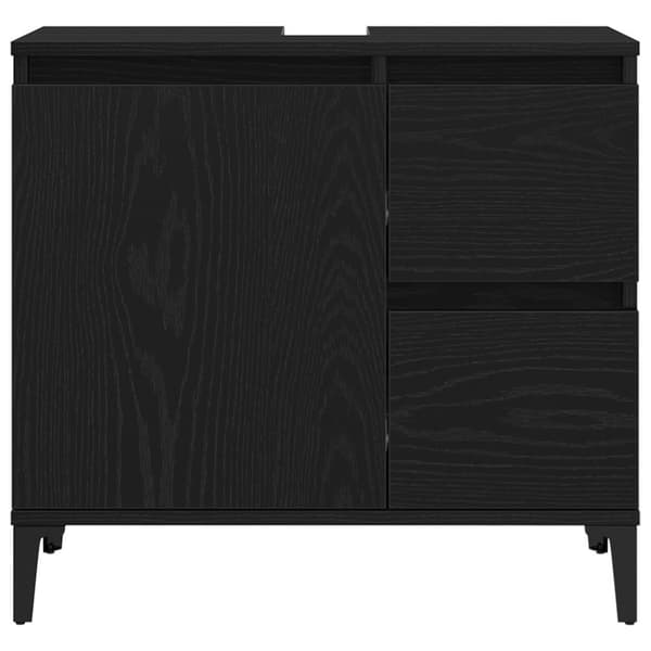 vidaXL Servantskap i svart eik 65x33x60 cm laget av konstruert tre