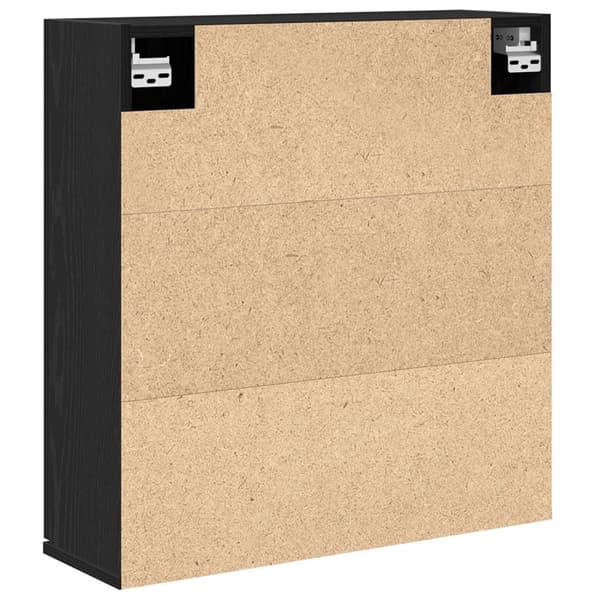 vidaXL Badspeilskap - Svart eik, 64x20x66.5 cm, Laget av konstruert tre