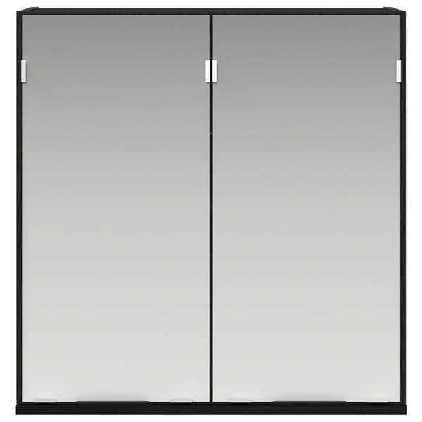 vidaXL Badspeilskap - Svart eik, 64x20x66.5 cm, Laget av konstruert tre