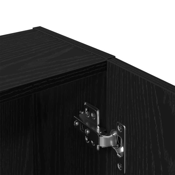 vidaXL Badspeilskap - Svart eik, 64x20x66.5 cm, Laget av konstruert tre