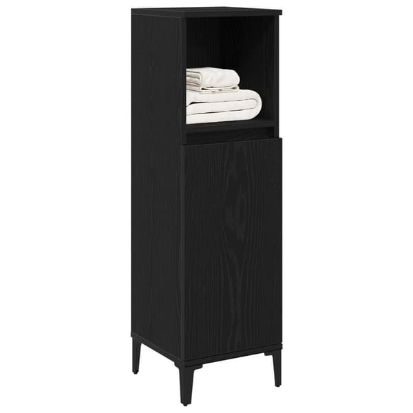 vidaXL Baderomsskap Svart Eik 30x30x100 cm Konstruert tre