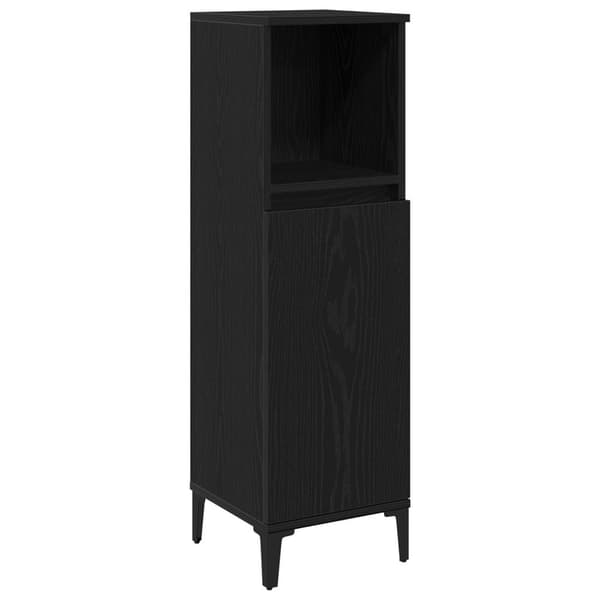 vidaXL Baderomsskap Svart Eik 30x30x100 cm Konstruert tre