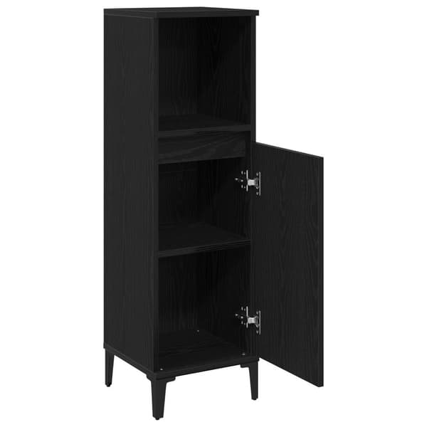vidaXL Baderomsskap Svart Eik 30x30x100 cm Konstruert tre