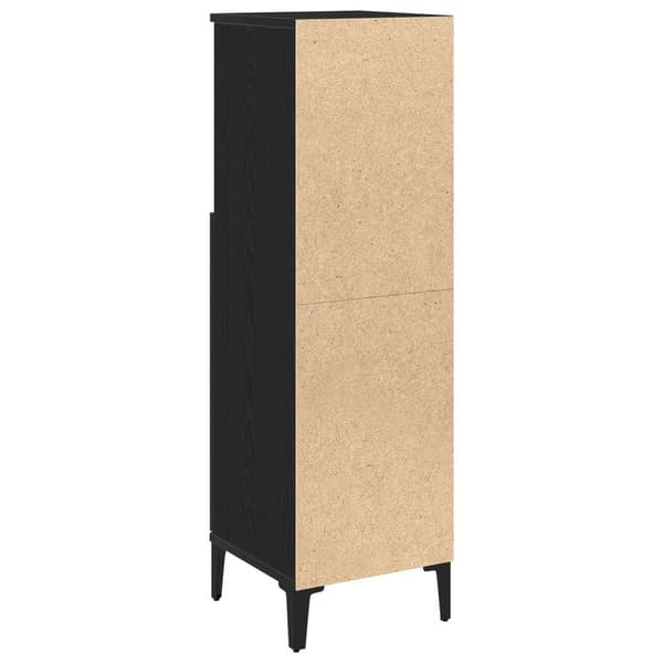vidaXL Baderomsskap Svart Eik 30x30x100 cm Konstruert tre