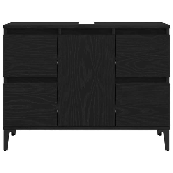 vidaXL Baderomsskap i Svart Eik 80x33x60 cm Laget av Konstruert Tre