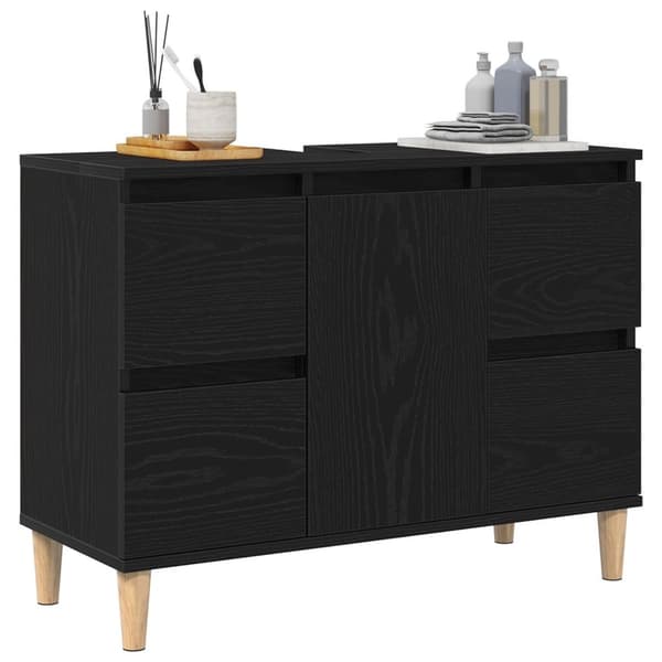 vidaXL vaskeskap svart eik 80x33x60 cm konstruert tre