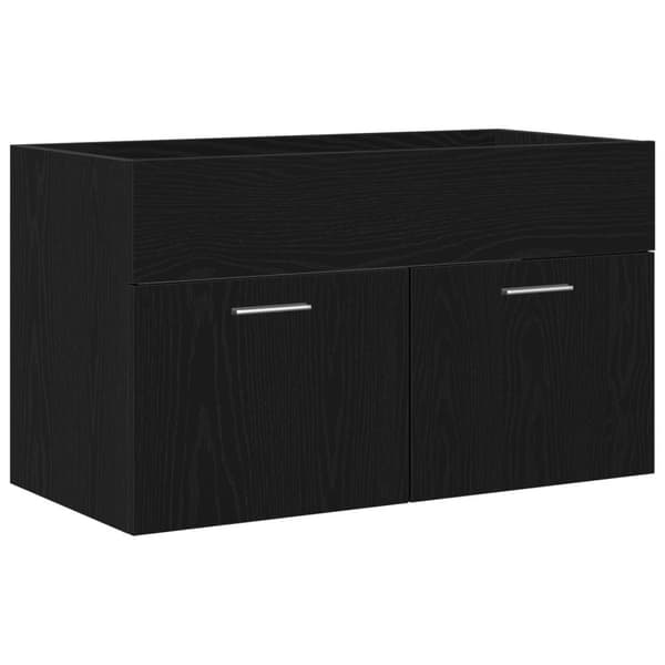 vidaXL Badrumsskåp Svart ek Konstruerat trä 80 x 38.5 x 46 cm Hållbart