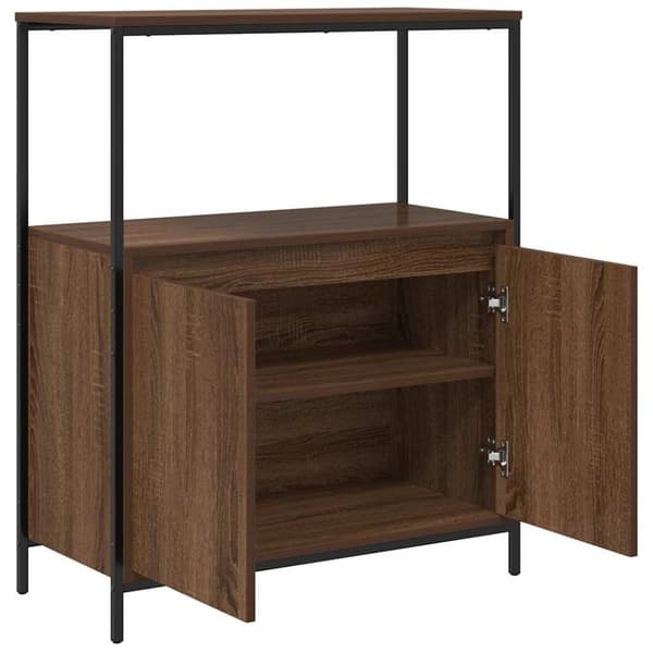 vidaXL badeværelsesskab med hylder 76,5x35x95 cm brun egetræsfarve