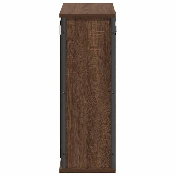 vidaXL Baderoms veggskap med speil brun eik 50x21x60 cm