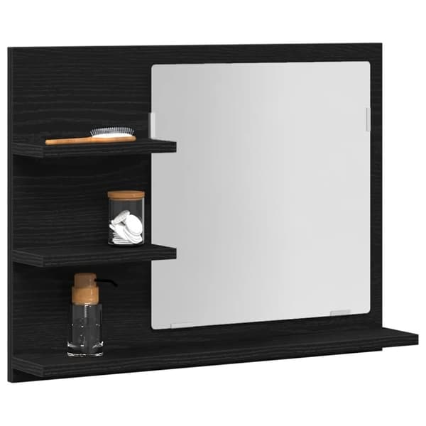 vidaXL Baderomsspeil svart eik 60x10,5x45 cm konstruert tre