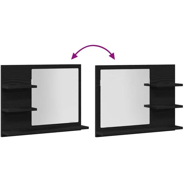 vidaXL Baderomsspeil svart eik 60x10,5x45 cm konstruert tre