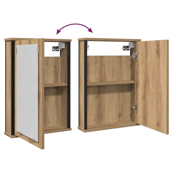 vidaXL badeværelsesskab med spejl 42x12x60 cm konstrueret træ kunsteg