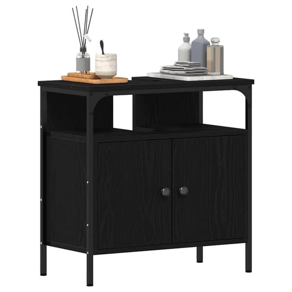 vidaXL underskab til håndvask 60x30x60 cm konstrueret træ sort eg