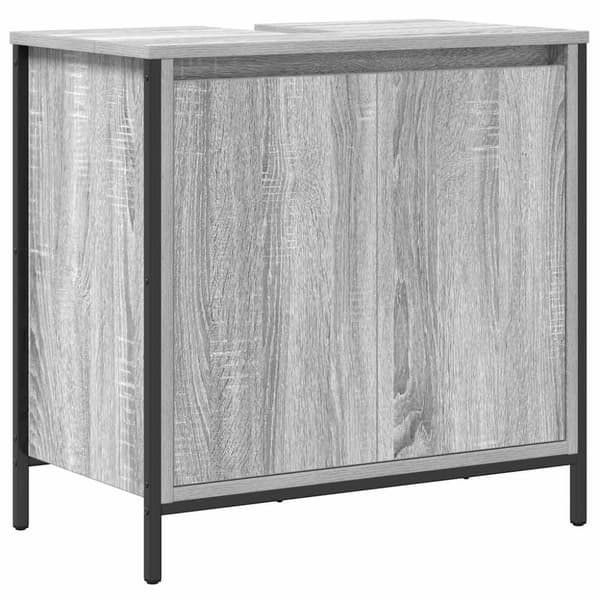 vidaXL håndvaskskab til badeværelse 60x34,5x60 cm grå sonoma-eg