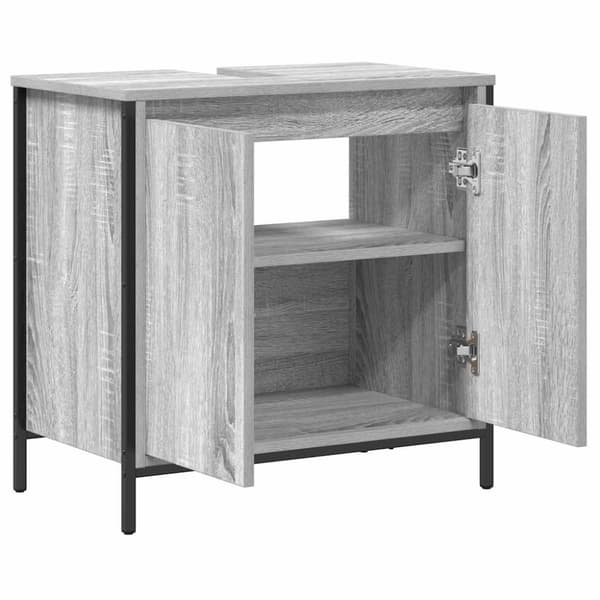 vidaXL håndvaskskab til badeværelse 60x34,5x60 cm grå sonoma-eg