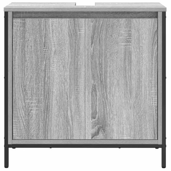 vidaXL håndvaskskab til badeværelse 60x34,5x60 cm grå sonoma-eg