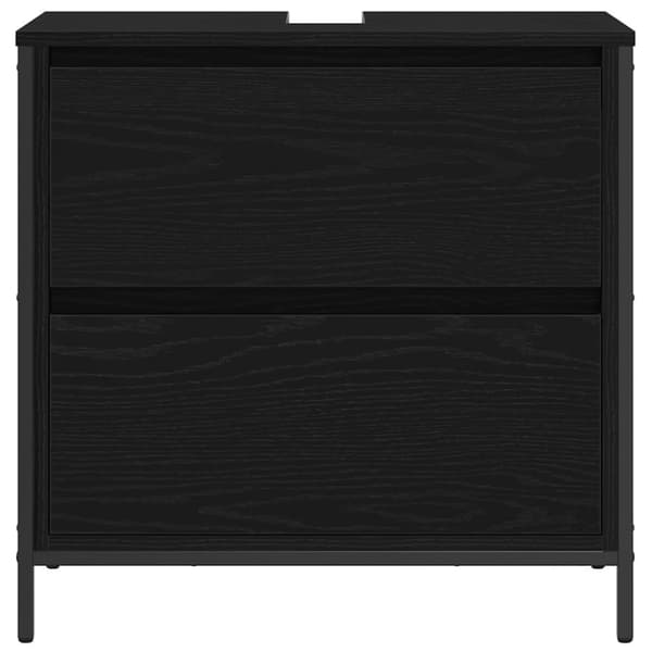 vidaXL Kylpyhuoneen allaskaappi laatikoilla musta tammi 60x34,5x60 cm