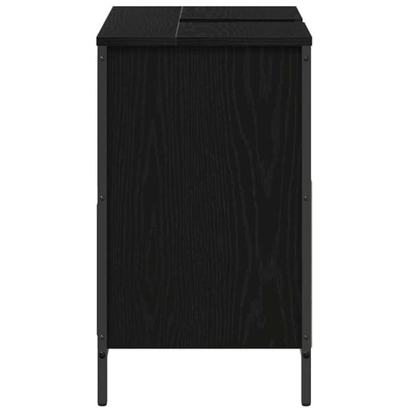 vidaXL Kylpyhuoneen allaskaappi laatikoilla musta tammi 60x34,5x60 cm