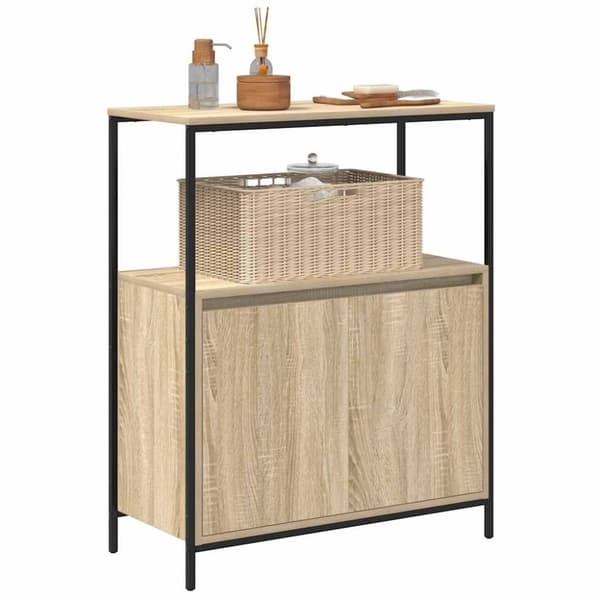 vidaXL badeværelsesskab med hylder 76,5x35x95 cm sonoma-eg