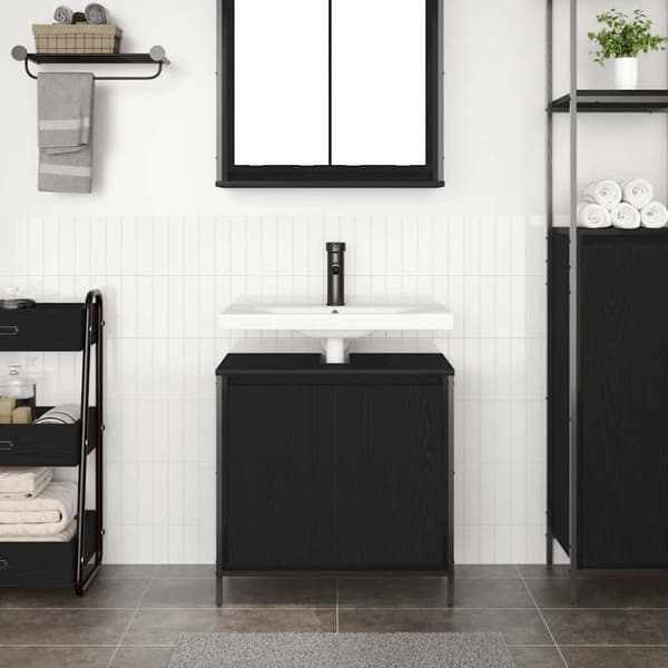 vidaXL håndvaskskab til badeværelse 60x34,5x60 cm sort