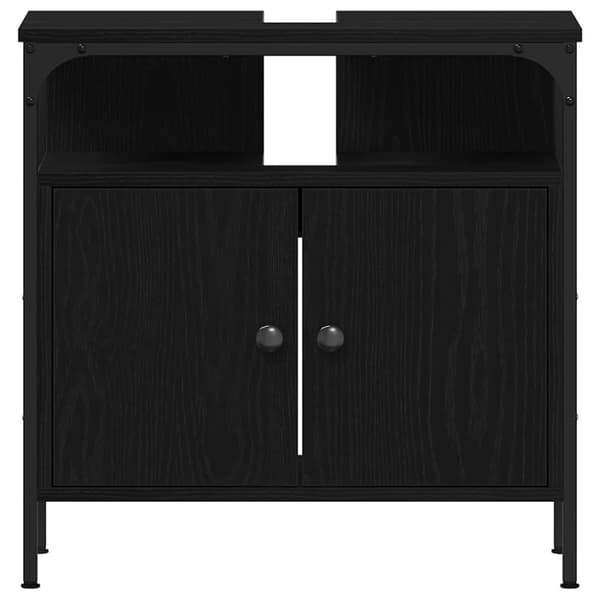vidaXL Servantskap svart eik 60x30x60 cm konstruert tre
