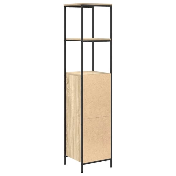 vidaXL Baderomsskap med hyller sonoma eik 36x35x165 cm