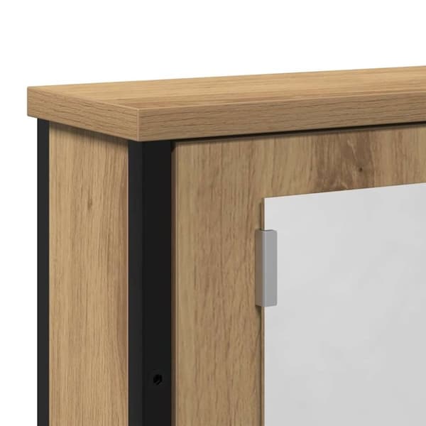 vidaXL Baderomshylle med speil artisan eik 42x12x60 cm konstruert tre