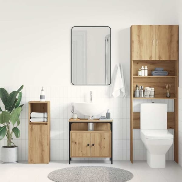 vidaXL Servantskap artisan eik 60x30x60 cm konstruert tre