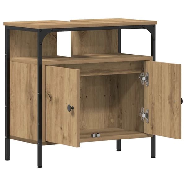 vidaXL Servantskap artisan eik 60x30x60 cm konstruert tre