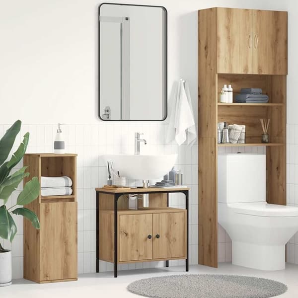 vidaXL Servantskap artisan eik 60x30x60 cm konstruert tre