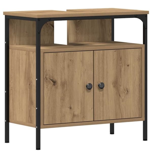 vidaXL Tvättställsskåp artisan ek 60x30x60 cm konstruerat trä