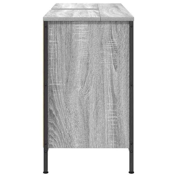 vidaXL håndvaskskab med skuffer 90x34,5x60 cm grå sonoma-eg