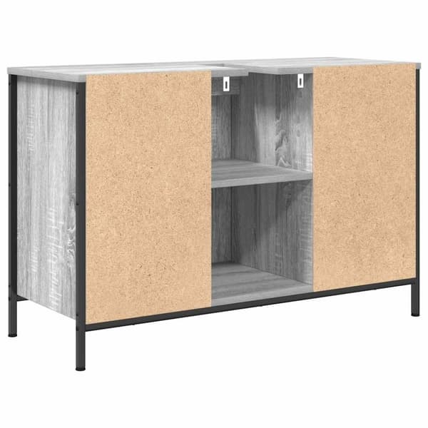vidaXL håndvaskskab med skuffer 90x34,5x60 cm grå sonoma-eg