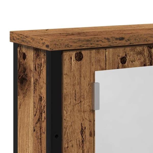 vidaXL Kylpyhuoneen peilikaappi vanha puu 42x12x60 cm tekninen puu