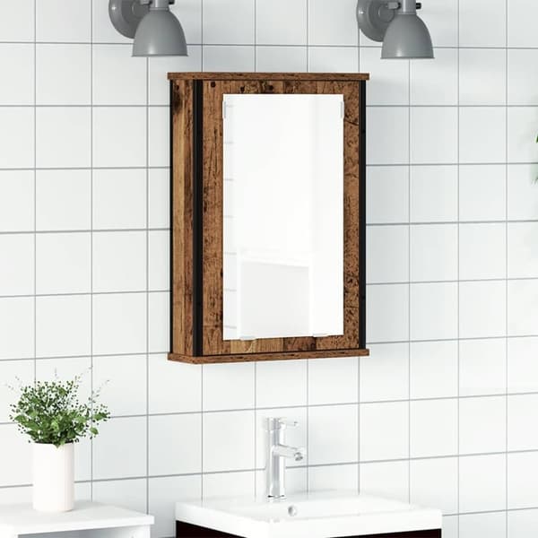 vidaXL Kylpyhuoneen peilikaappi vanha puu 42x12x60 cm tekninen puu