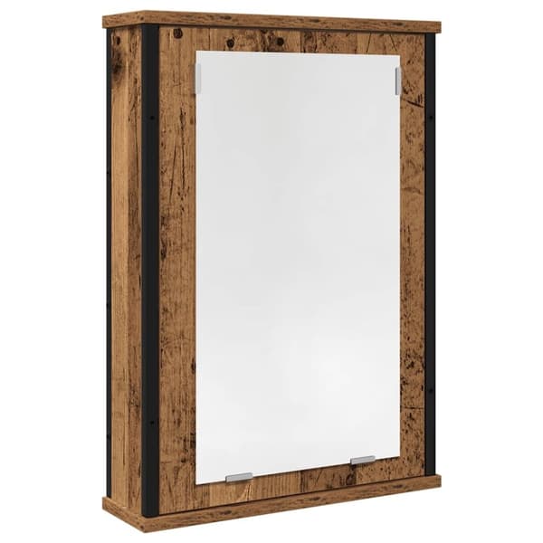 vidaXL Kylpyhuoneen peilikaappi vanha puu 42x12x60 cm tekninen puu