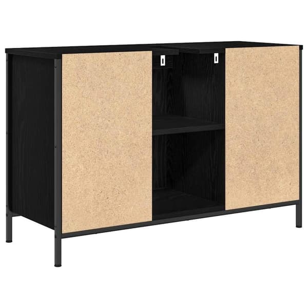 vidaXL Servantskap med skuffer svart eik 90x34,5x60 cm
