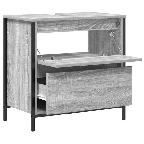 vidaXL Kylpyhuoneen allaskaappi laatikoilla harmaa sonoma 60x34,5x60cm