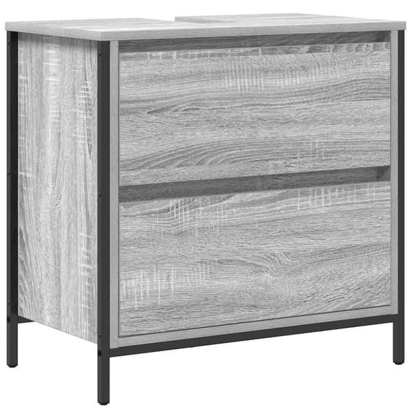 vidaXL Kylpyhuoneen allaskaappi laatikoilla harmaa sonoma 60x34,5x60cm