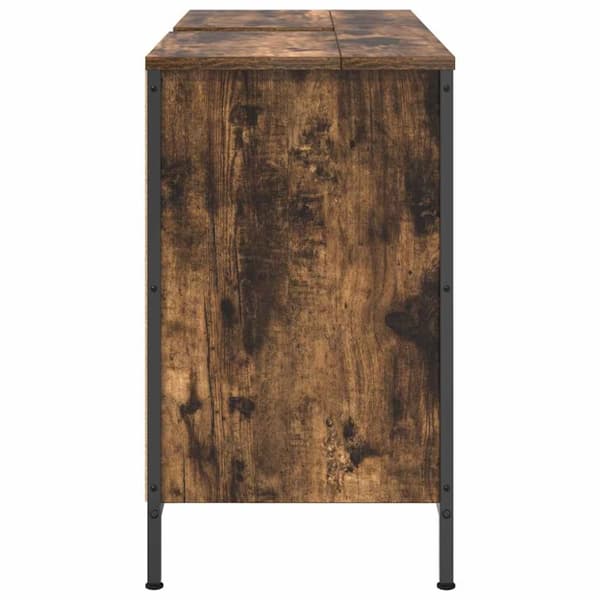 vidaXL Tvättställsskåp med lådor rökfärgad ek 90x34,5x60 cm