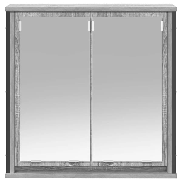 vidaXL kylpyhuoneen seinäkaappi peiliharmaa sonoma 60x21x60 cm