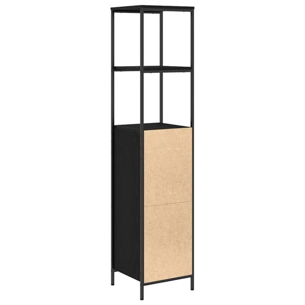 vidaXL Baderomsskap med hyller svart eik 36x35x165 cm
